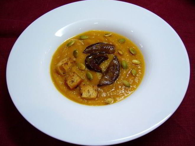 Рецепт постного супа-пюре из тыквы с белыми грибами