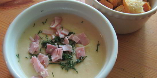 Суп-пюре из белой фасоли с розмарином