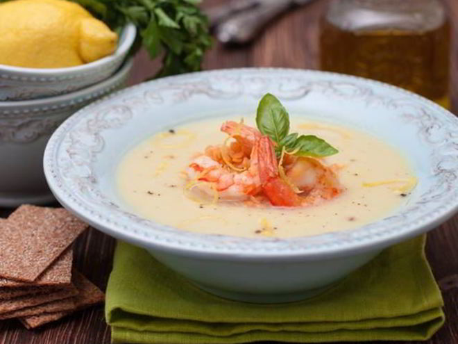 Рецепт супа-пюре из чечевицы с креветками