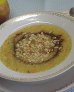 Суп-пюре из кабачка и жареной перловки