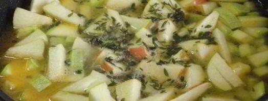 суп-пюре из кабачка и жареной перловки. Шаг 5