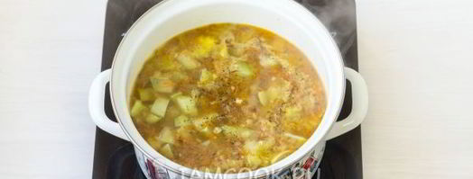 суп-пюре из кабачков с плавленным сыром. Шаг 11