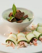 Суп-пюре из риса и овощные роллы