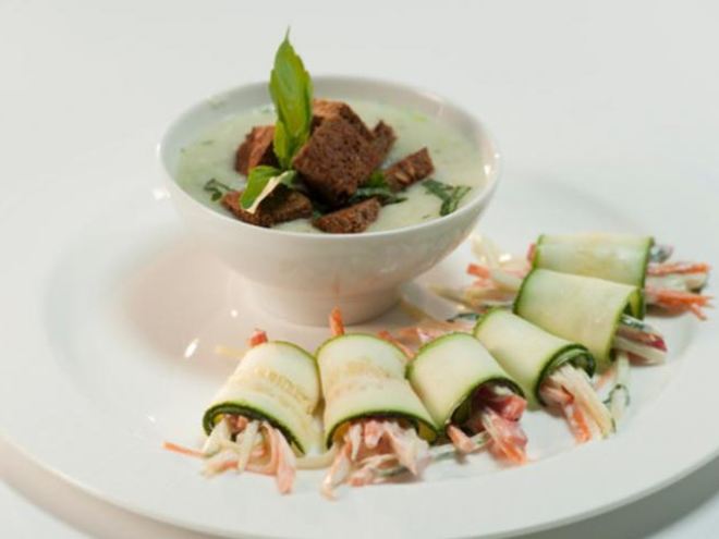 Рецепт супа-пюре из риса и овощные роллы