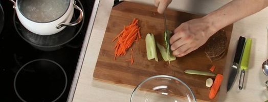 суп-пюре из риса и овощные роллы. Шаг 2