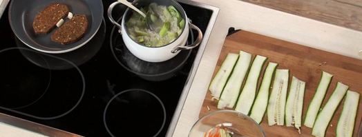 суп-пюре из риса и овощные роллы. Шаг 3