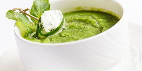 Суп-пюре из цукини с фетой и мятой