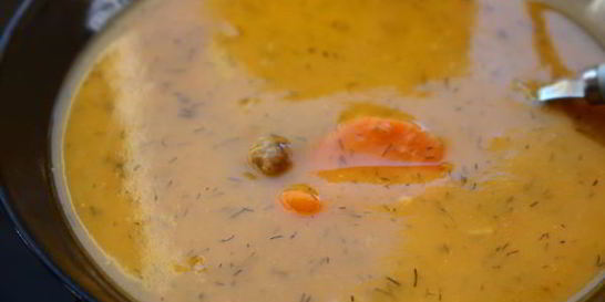 Суп-пюре из тыквы с фрикадельками