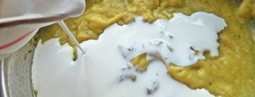 суп-пюре картофельный с горошком и беконом. Шаг 12