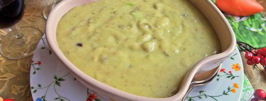 суп-пюре картофельный с горошком и беконом. Шаг 14