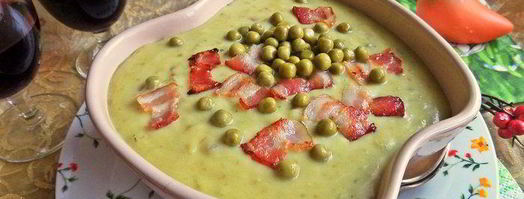 суп-пюре картофельный с горошком и беконом. Шаг 16