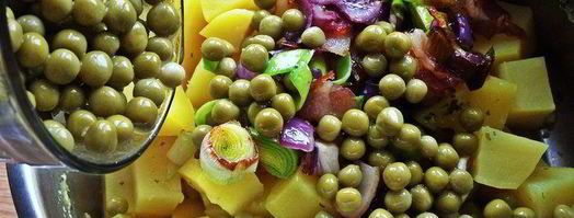 суп-пюре картофельный с горошком и беконом. Шаг 9