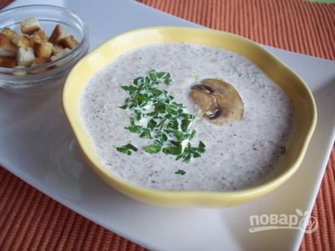 Рецепт супа-пюре с шампиньонами и сыром