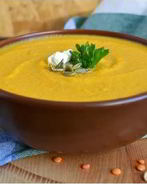 Суп-пюре с тыквой и чечевицей