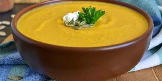 Суп-пюре с тыквой и чечевицей