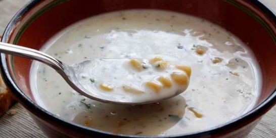 Сырный суп-пюре с консервированной кукурузой