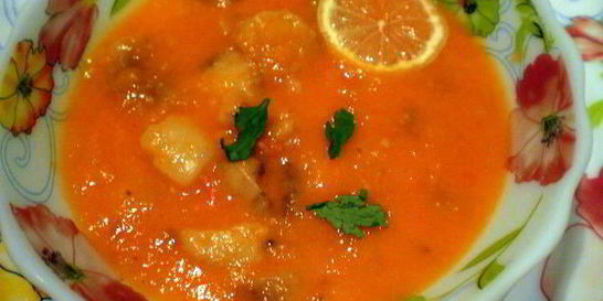 Томатный суп-пюре с костным мозгом