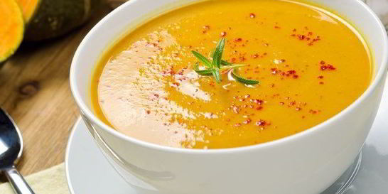 Тыквенный суп-пюре с плавленым сыром