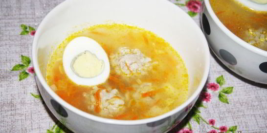 Суп с индюшиными фрикадельками