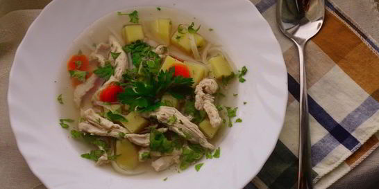 Суп с рисовой лапшой