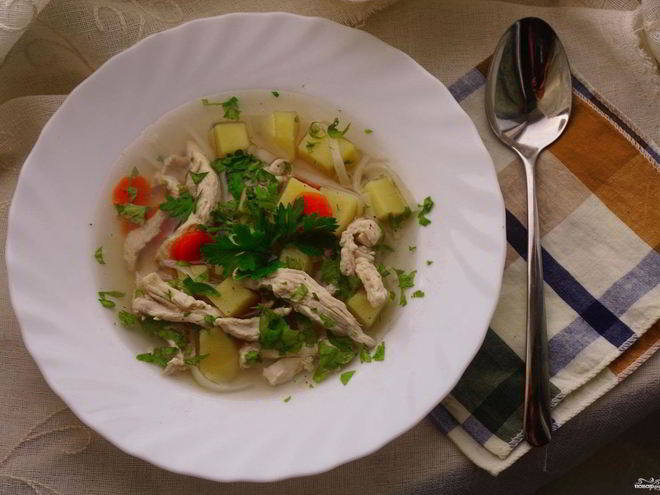 Рецепт супа с рисовой лапшой