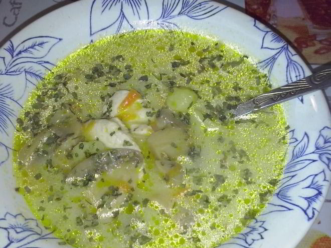 Рецепт сырного супа с грибами