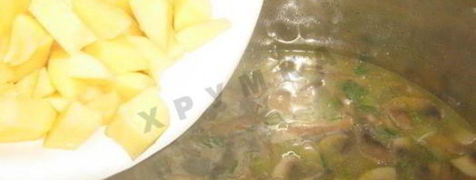 сырный суп с шампиньонами. Шаг 5