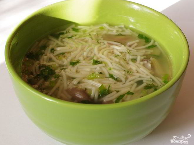 Рецепт вегетарианского супа с вермишелью