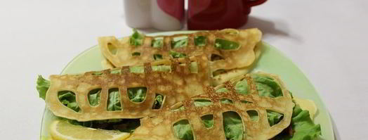 ажурные блинчики с начинкой. Шаг 10