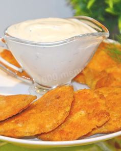 Блинчики из икры карпа с соусом