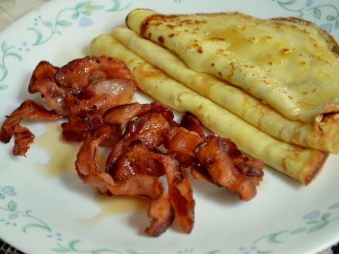 Рецепт блинчиков с беконом