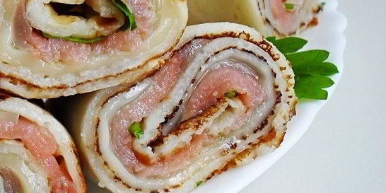 Блинчики с форелью