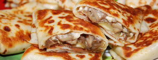 блинчики с грибами, сыром и ветчиной. Шаг 3