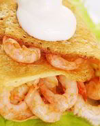 Блинчики с креветками