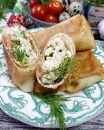 Блинчики с тунцом и рисом