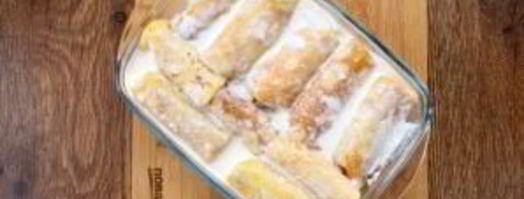 блинчики с творогом в духовке со сметаной. Шаг 3