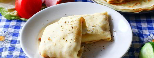 блинчики с ветчиной и яйцом. Шаг 12