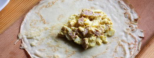 блинчики с ветчиной и яйцом. Шаг 10