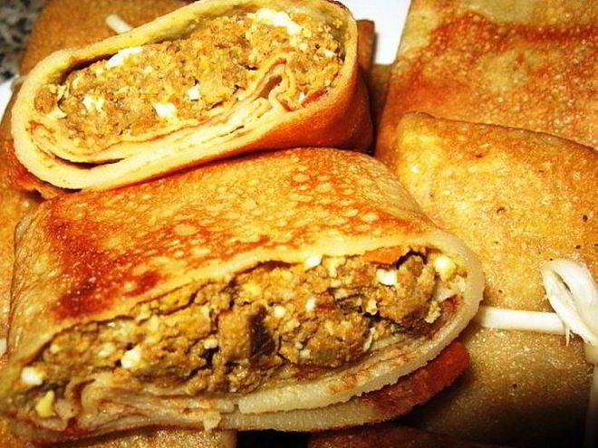 Рецепт блинных посылочек с печенью