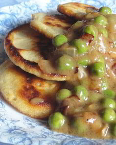 Блины на пиве с зеленым горошком