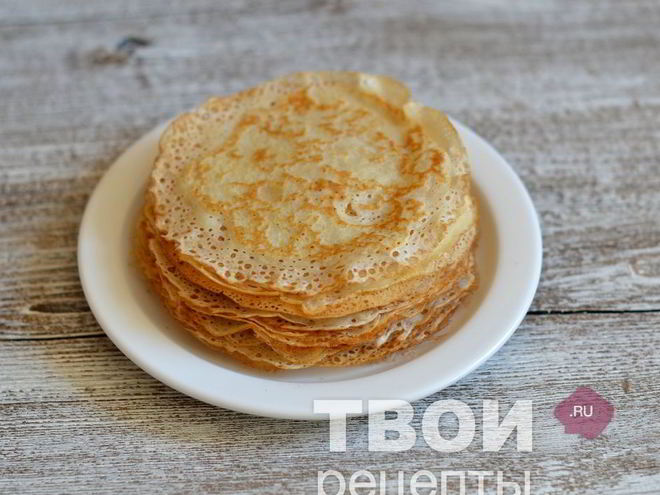 Рецепт блинов на воде