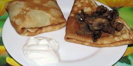 Блины с грибами
