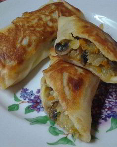 Блины с картофельно-грибной начинкой