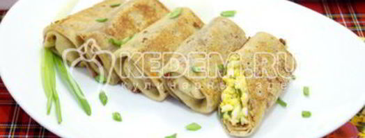 блины с луком и яйцом. Шаг 15