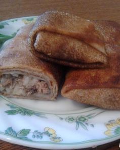 Блины с рисом и рыбой