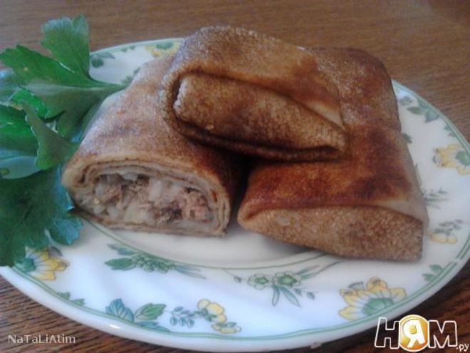 Рецепт блинов с рисом и рыбой