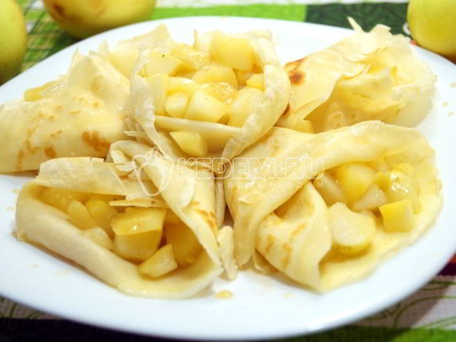 Рецепт блинов с яблоками