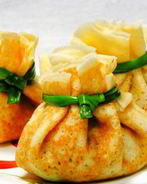 Фаршированные блинчики-мешочки