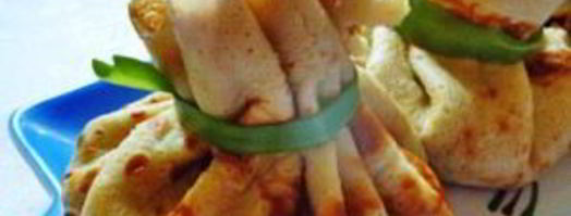 фаршированные блинчики-мешочки. Шаг 10