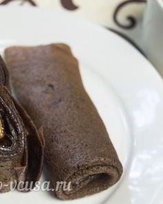 Шоколадные блинчики с шоколадной начинкой